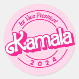 Harris 2024 Rosa farbenfroh Runder Aufkleber