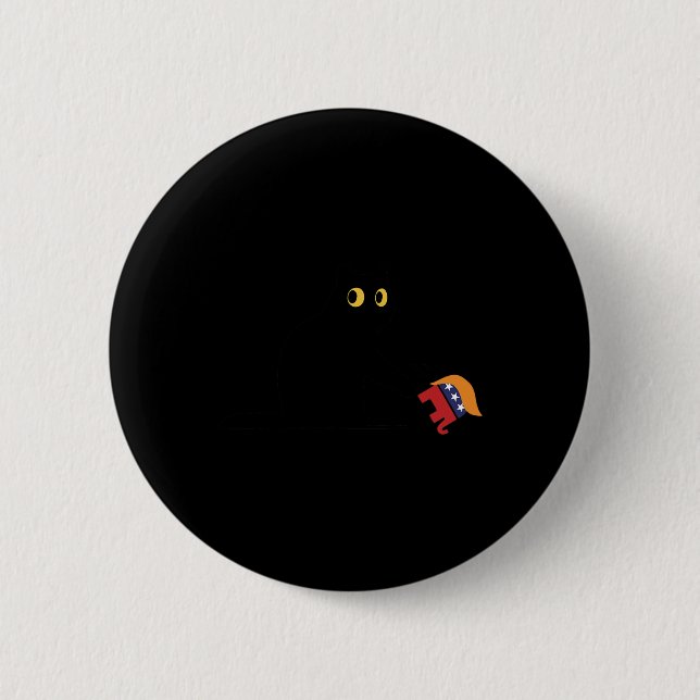 Harris 2024 Sieg Black Cat Vs Elefant Trump Button (Vorderseite)