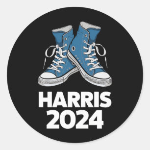 HARRIS 2024 Wähle Präsident Kamala Wahl Sneaker Runder Aufkleber