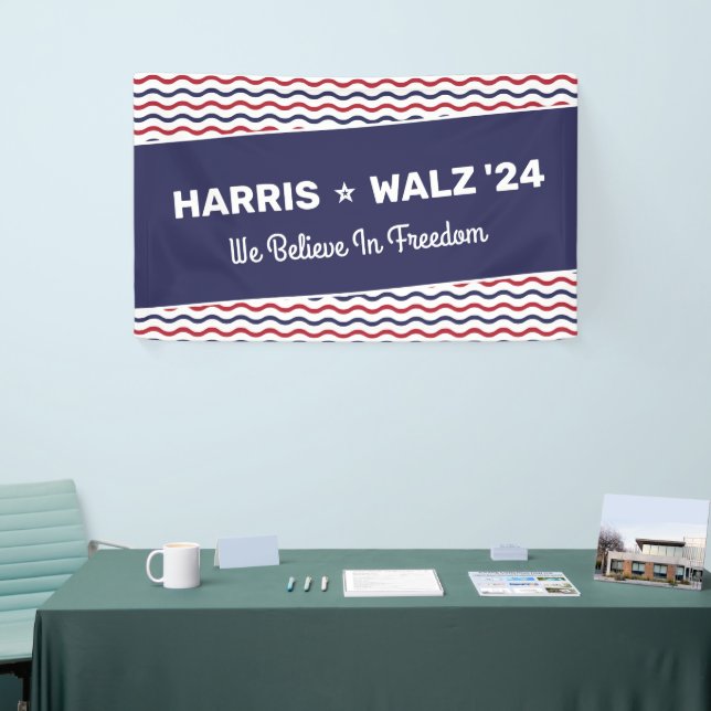 Harris 2024 - Wir glauben an Freiheit Banner (Messeveranstaltung)