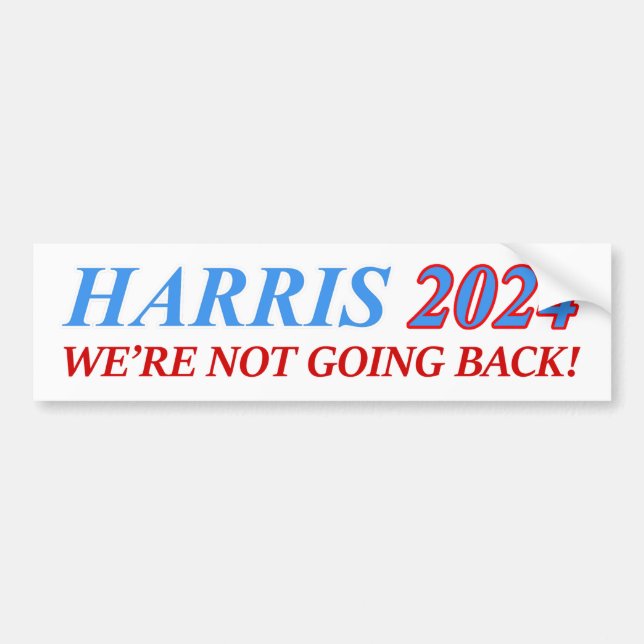 HARRIS 2024 WIR WERDEN NICHT ZURÜCKGEHEN! KAMALA-P AUTOAUFKLEBER (Vorne)