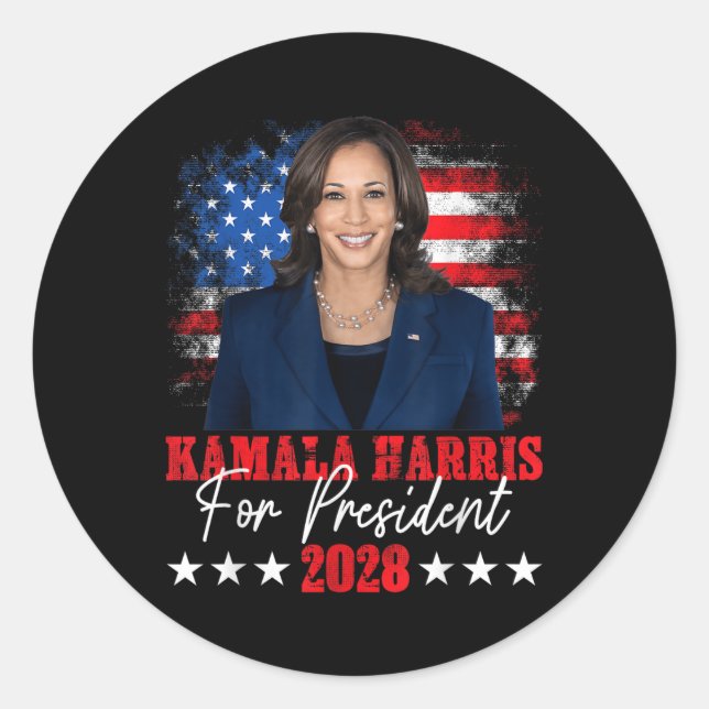 Harris 2028 Wahl des Präsidenten Kamala Harris Runder Aufkleber (Vorderseite)