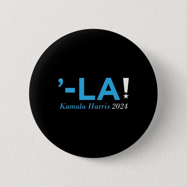 Harris 24 Comma La Kamala Walz 2024 Präsident Kama Button (Vorderseite)