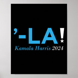 Harris 24 Comma La Kamala Walz 2024 Präsident Kama Poster
