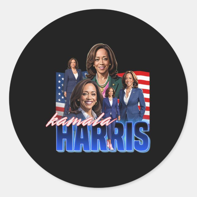 Harris American Flag Bootleg Runder Aufkleber (Vorderseite)