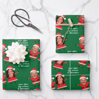 Harris Biden Funny Santa Wrapping Paper Geschenkpapier Set