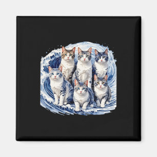 Harris Blue Cats Wave - Funny für Katzenbesitzer Magnet