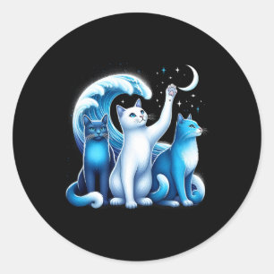 Harris Blue Cats Wave Kamala Funny für Katzen Lieb Runder Aufkleber
