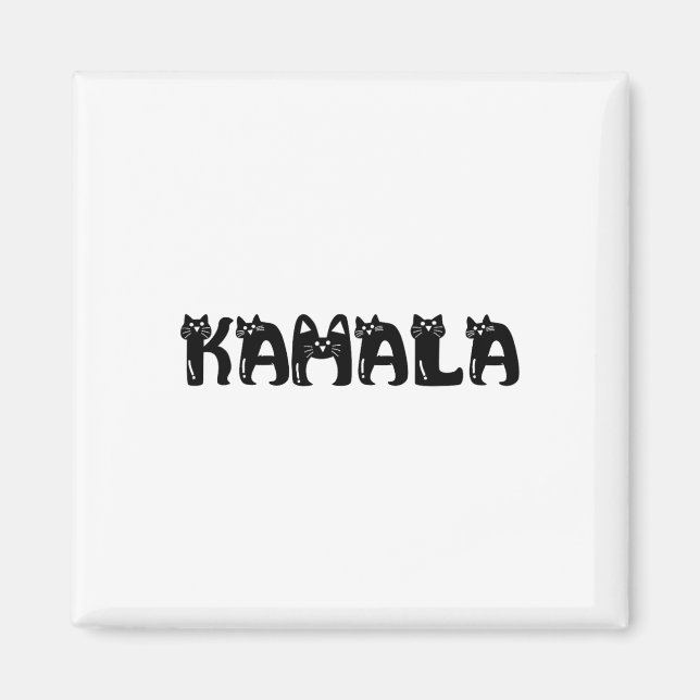 Harris Cat Lettering Positive Funny 2024 Wahl Magnet (Vorne)