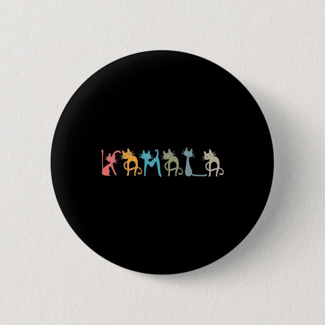Harris Cat Lettering Positive Funny Button (Vorderseite)