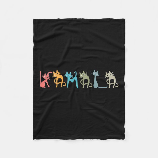 Harris Cat Lettering Positive Funny Fleecedecke (Vorderseite)