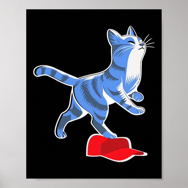 Harris Cat Stepping über Mega Hat Vp Präsident Poster (Vorne)