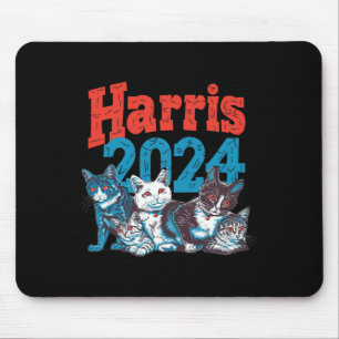 Harris Election Cat Lady 2024 Demokrat Crazy Kitty Mousepad