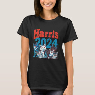 Harris Election Cat Lady 2024 Demokrat Crazy Kitty T-Shirt