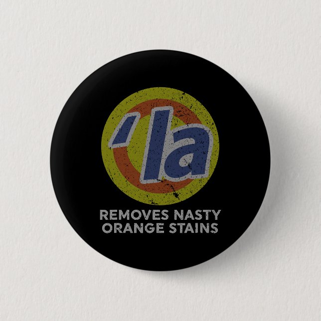 Harris entfernt Eklige Orangensteine Vintage Retro Button (Vorderseite)