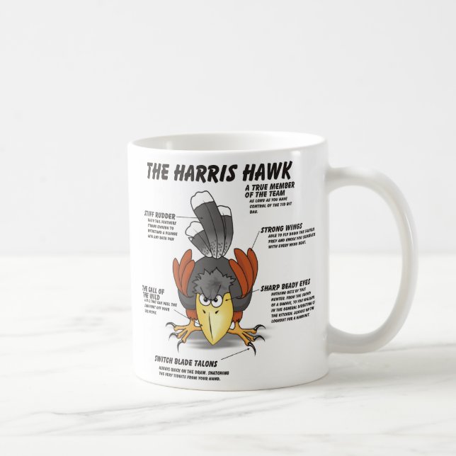 Harris-Falke-Cartoon Kaffeetasse (Rechts)