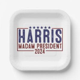 Harris Frau Präsidentin 2024 Pappteller
