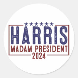 Harris Frau Präsidentin 2024 Runder Aufkleber
