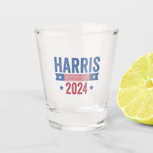 Harris für die Demokraten bei den Präsidentschafts Schnapsglas (Vorderseite)