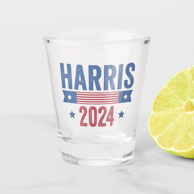 Harris für die Demokraten bei den Präsidentschafts Schnapsglas (Vorderseite)