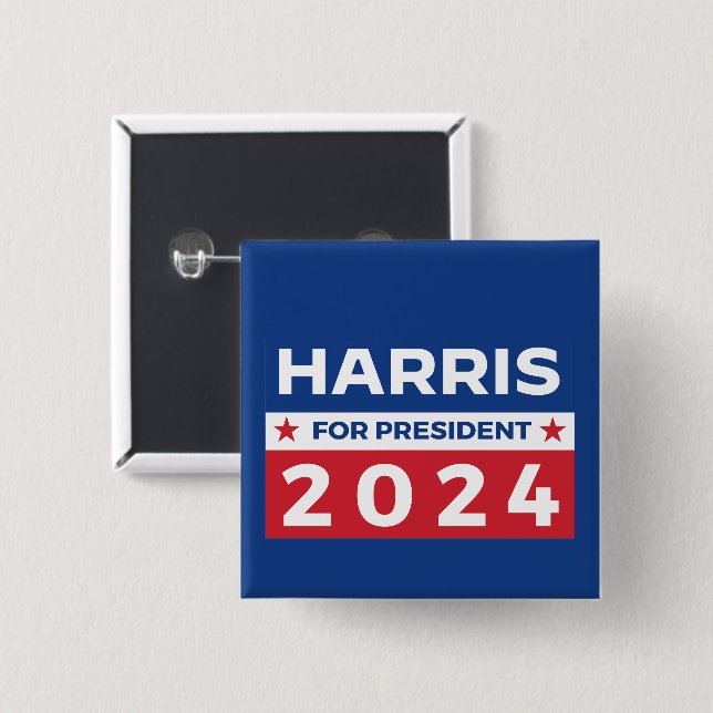 Harris für Präsident 2024 Button (Vorne & Hinten)