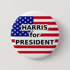 HARRIS FÜR PRÄSIDENT - Amerikanische Flagge Button