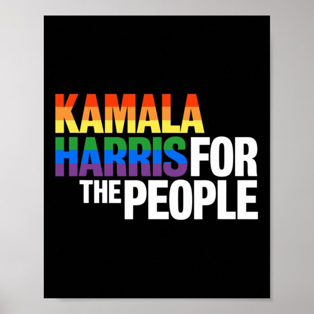 Harris für Präsident Lgbt Gay Pride Rainbow Poster (Vorne)