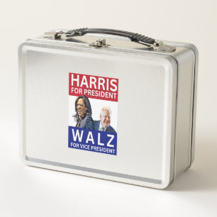 Harris für Präsident Walz für Vizepräsident Kamal Metall Brotdose