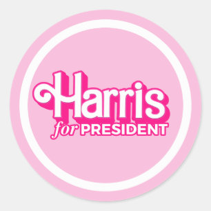 Harris für President Pink Style Runder Aufkleber