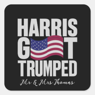 Harris Got Trumps ultimativen politischen Humor Quadratischer Aufkleber