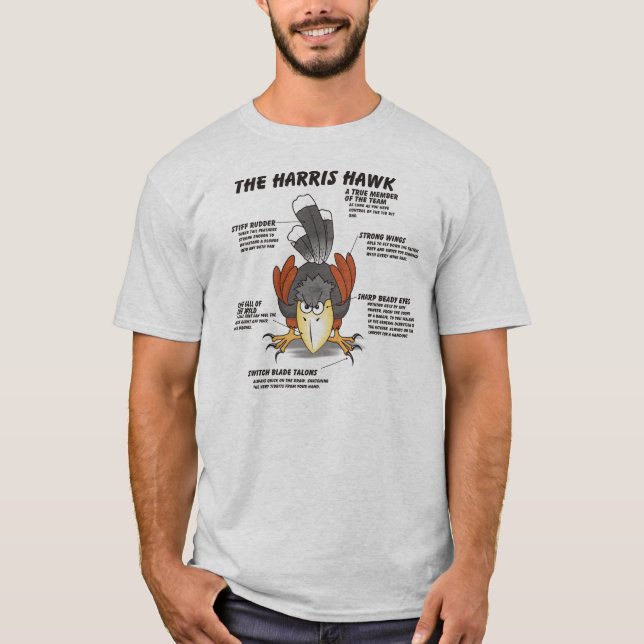 Harris-Habicht-Cartoon T-Shirt (Vorderseite)