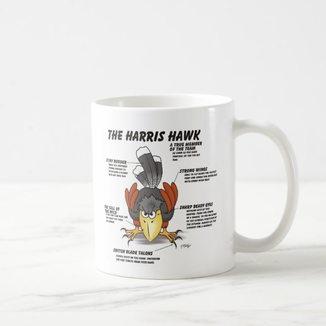Harris Hawk Cartoon Kaffeetasse (Rechts)