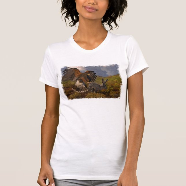 Harris Hawk und Jackrabbit - Acryl T-Shirt (Vorderseite)
