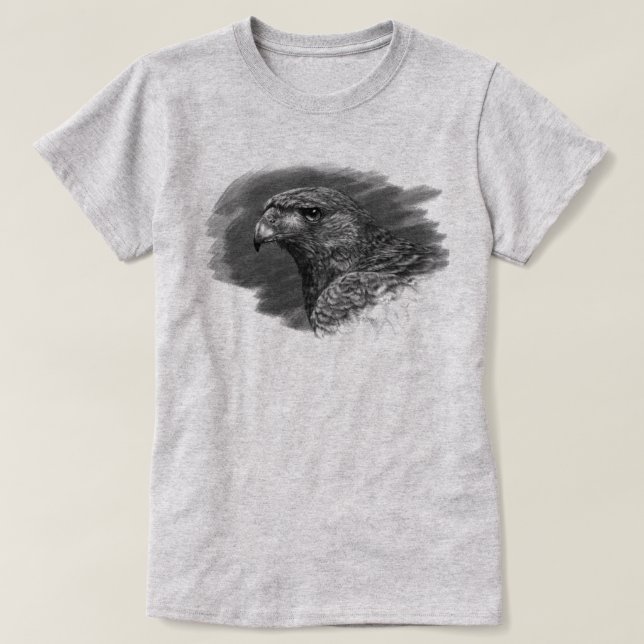 Harris Hawk Zeichnend T-Shirt (Design vorne)