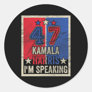 Harris I'm Speaking Zitat Präsident Kampagne 2024 Runder Aufkleber