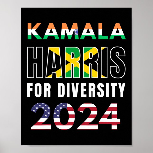 Harris India Jamaica Flag Diversity 2024 Poster (Vorne)
