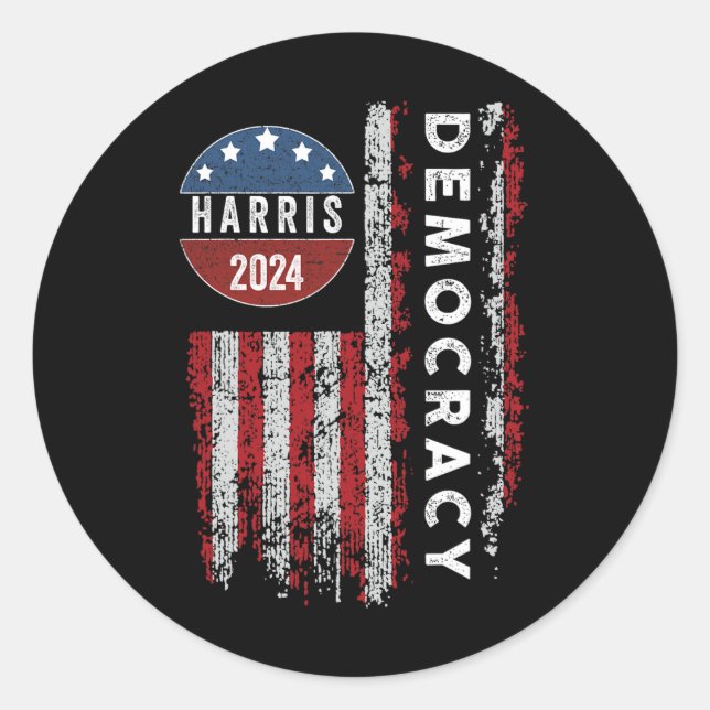 Harris - Kamala 2024 Flag Demokratischer Präsident Runder Aufkleber (Vorderseite)