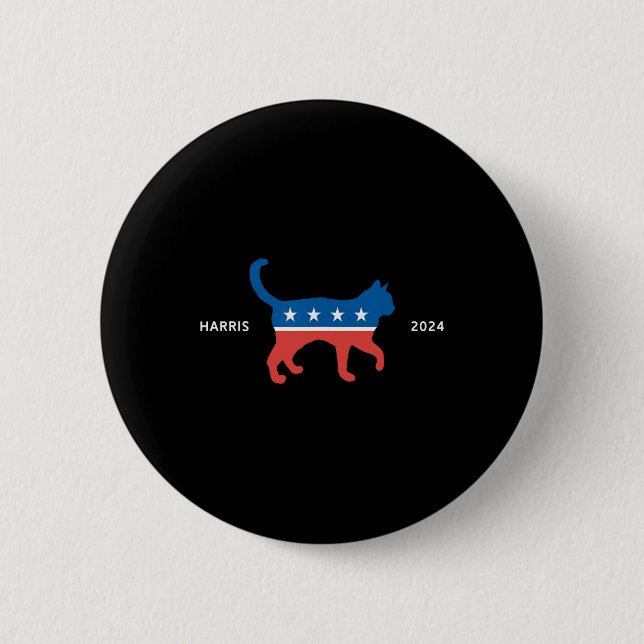 Harris-Katze 2024 - Abstimmung für Kamala Wheimer Button (Vorderseite)