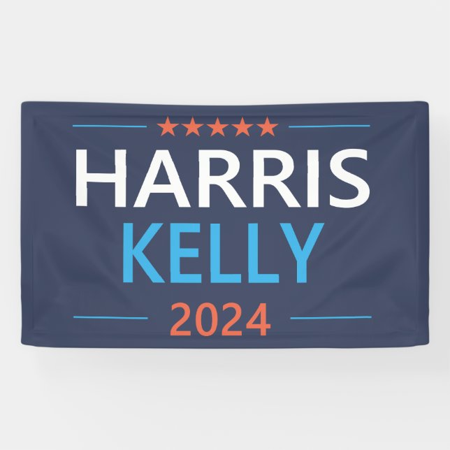 Harris Kelly 2024 Kamala Harris Democrat Banner (Horizontal)