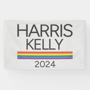 Harris Kelly 2024 LGBTQ Rainbow Pride Flag Banner