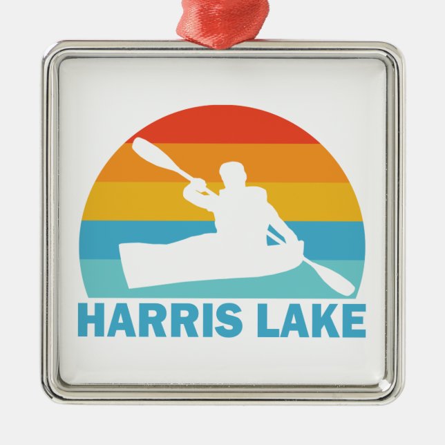 Harris Lake North Carolina Kayak Ornament Aus Metall (Vorne)