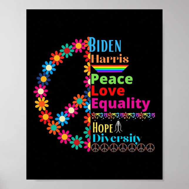 Harris Liebe Peace Diversity Equality Hope Shirt Poster (Vorne)