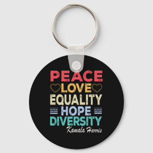 Harris Peace Liebe Equality Hope Diversity Retro Schlüsselanhänger