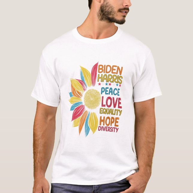 Harris Peace Love Equality T-Shirt (Vorderseite)