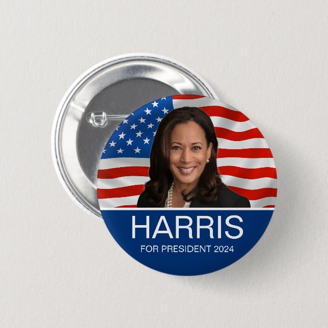 Harris: Präsident 2024 Button (Vorne & Hinten)