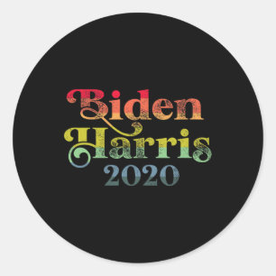 Harris Retro Rainbow Pride Biden Harris 2020 Runder Aufkleber