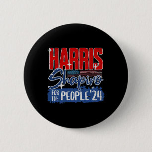 Harris-Shapiro 2024 für die Menschen Patriotische Button