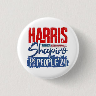 Harris Shapiro 2024 für die US-Flagge des Volkes Button