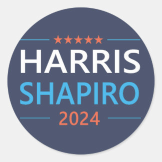 Harris Shapiro 2024 Kamala Harris Democrat Runder Aufkleber