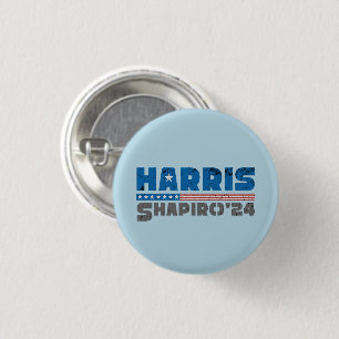 Harris Shapiro 2024 Patriotischer Vintage-Streifen Button